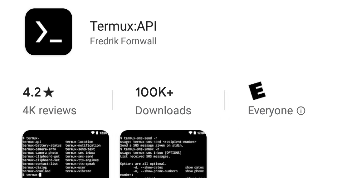 Termux API app